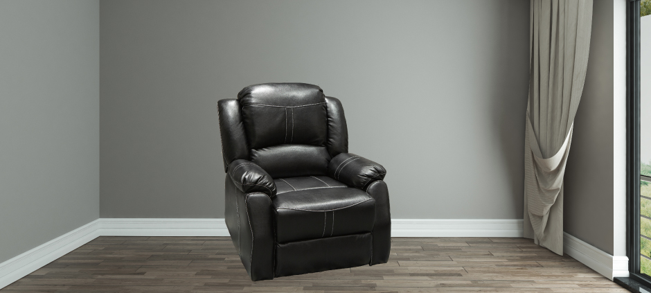 Lorraine Bel-Aire Deluxe Ebony Reclining Chair Left Profile by American Home Line